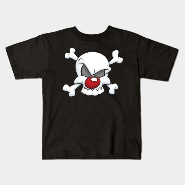 The Clown Pirates Flag Kids T-Shirt by NSaabye